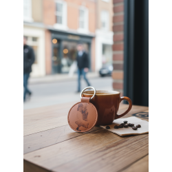 Nyckelring i PU läder med egen text