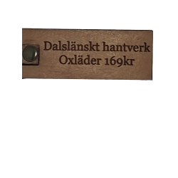 Nyckelring, äkta läder med egen text